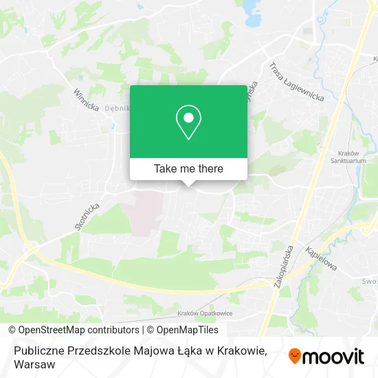 Карта Publiczne Przedszkole Majowa Łąka w Krakowie