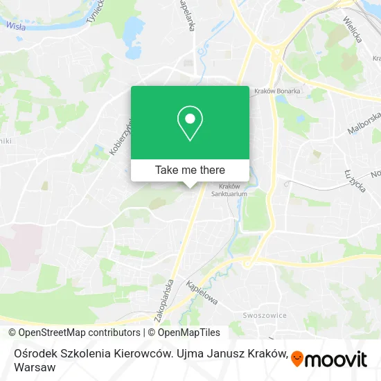 Карта Ośrodek Szkolenia Kierowców. Ujma Janusz Kraków