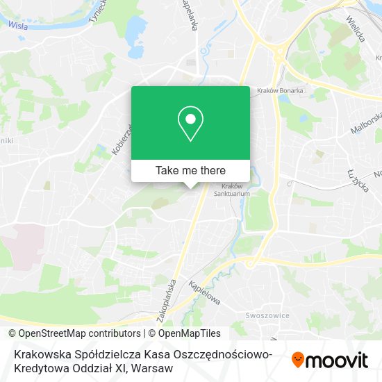 Карта Krakowska Spółdzielcza Kasa Oszczędnościowo-Kredytowa Oddział XI