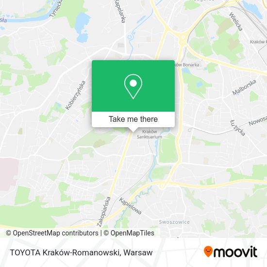 TOYOTA Kraków-Romanowski map