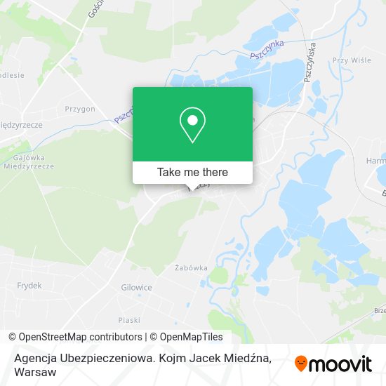 Agencja Ubezpieczeniowa. Kojm Jacek Miedźna map