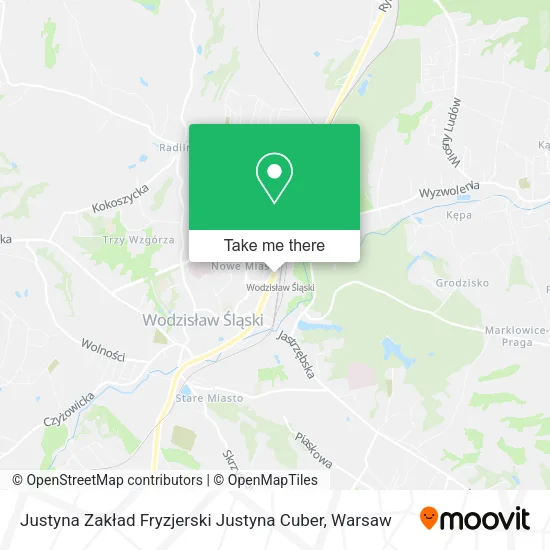 Карта Justyna Zakład Fryzjerski Justyna Cuber