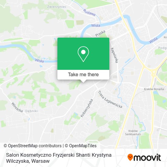 Карта Salon Kosmetyczno Fryzjerski Shanti Krystyna Wilczyska