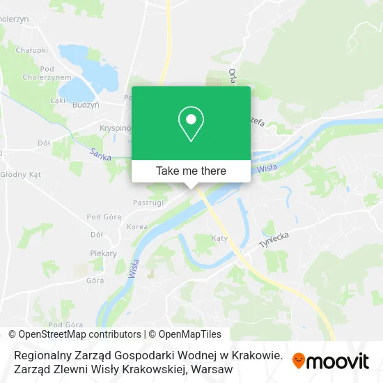 Карта Regionalny Zarząd Gospodarki Wodnej w Krakowie. Zarząd Zlewni Wisły Krakowskiej