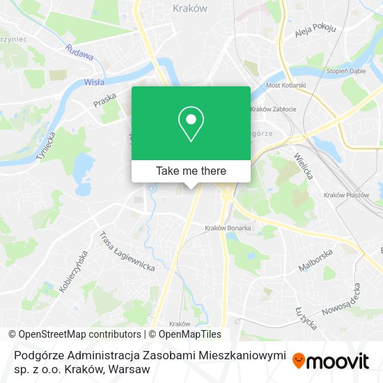 Podgórze Administracja Zasobami Mieszkaniowymi sp. z o.o. Kraków map