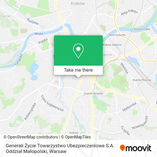 Generali Życie Towarzystwo Ubezpieczeniowe S.A. Oddział Małopolski map