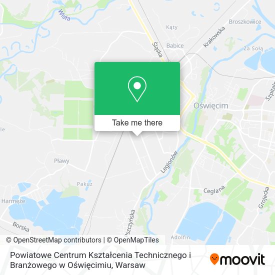 Powiatowe Centrum Kształcenia Technicznego i Branżowego w Oświęcimiu map