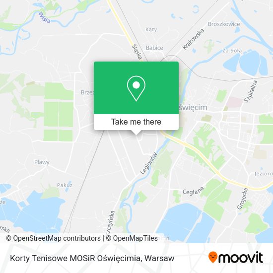 Korty Tenisowe MOSiR Oświęcimia map