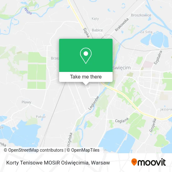 Карта Korty Tenisowe MOSiR Oświęcimia
