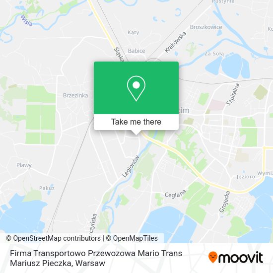 Firma Transportowo Przewozowa Mario Trans Mariusz Pieczka map