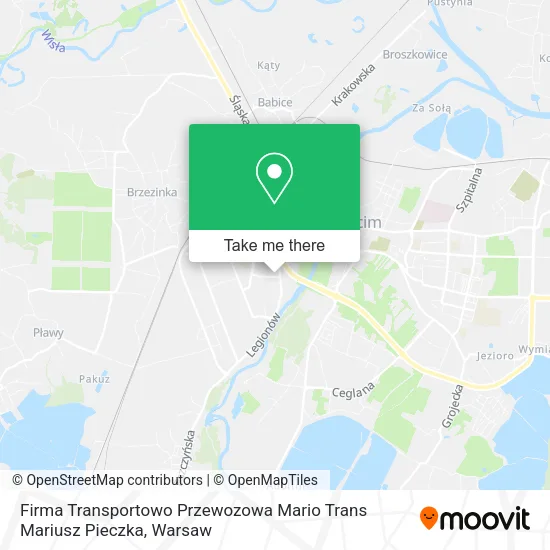 Карта Firma Transportowo Przewozowa Mario Trans Mariusz Pieczka