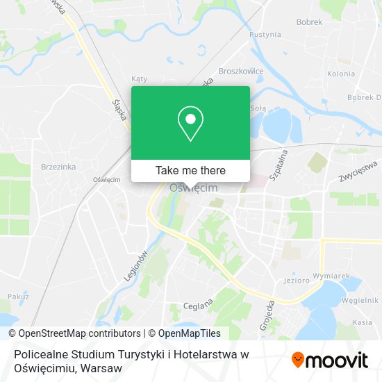 Policealne Studium Turystyki i Hotelarstwa w Oświęcimiu map