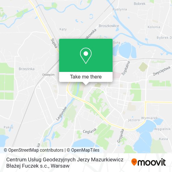 Карта Centrum Usług Geodezyjnych Jerzy Mazurkiewicz Błażej Fuczek s.c.