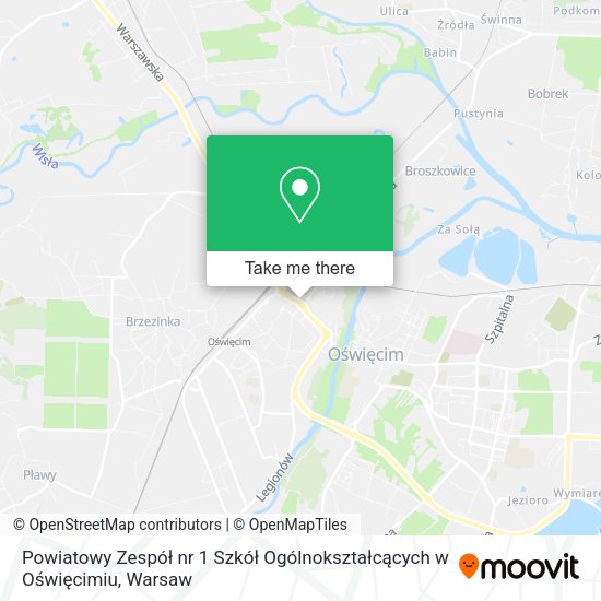 Карта Powiatowy Zespół nr 1 Szkół Ogólnokształcących w Oświęcimiu