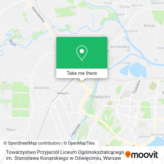 Карта Towarzystwo Przyjaciół Liceum Ogólnokształcącego im. Stanisława Konarskiego w Oświęcimiu