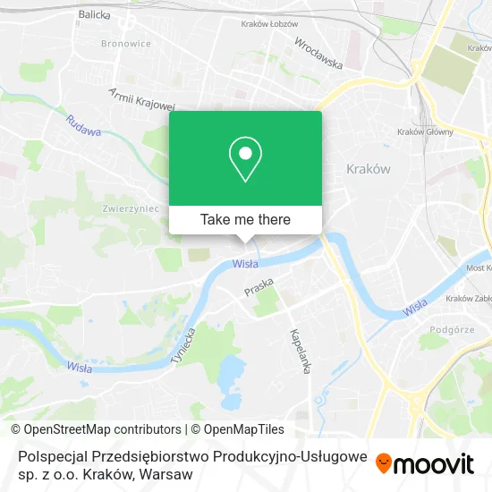 Карта Polspecjal Przedsiębiorstwo Produkcyjno-Usługowe sp. z o.o. Kraków