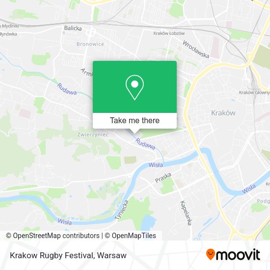 Krakow Rugby Festival map