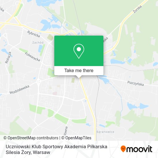 Карта Uczniowski Klub Sportowy Akademia Piłkarska Silesia Żory