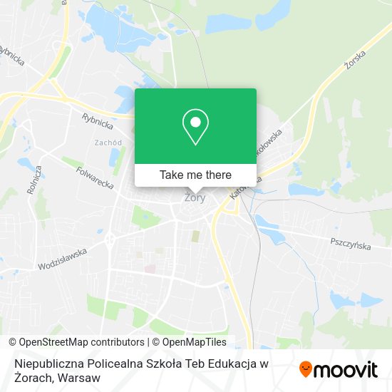 Niepubliczna Policealna Szkoła Teb Edukacja w Żorach map