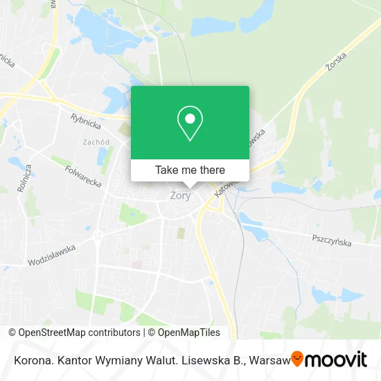 Карта Korona. Kantor Wymiany Walut. Lisewska B.