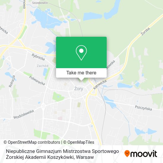 Niepubliczne Gimnazjum Mistrzostwa Sportowego Żorskiej Akademii Koszykówki map