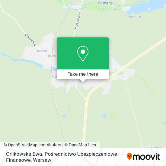 Orlikowska Ewa. Pośrednictwo Ubezpieczeniowe i Finansowe map