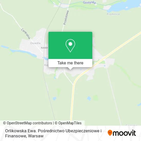 Карта Orlikowska Ewa. Pośrednictwo Ubezpieczeniowe i Finansowe