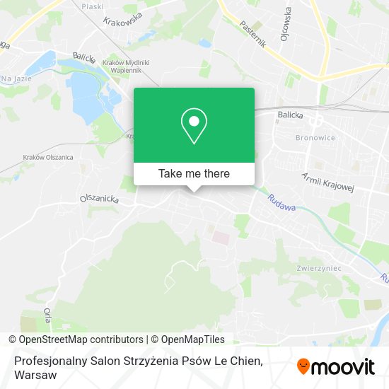 Profesjonalny Salon Strzyżenia Psów Le Chien map