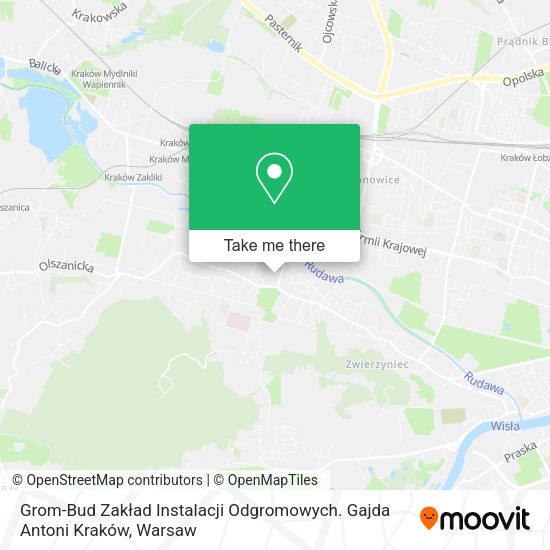 Grom-Bud Zakład Instalacji Odgromowych. Gajda Antoni Kraków map