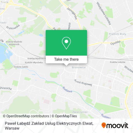 Карта Paweł Łabędź Zakład Usług Elektrycznych Elwat