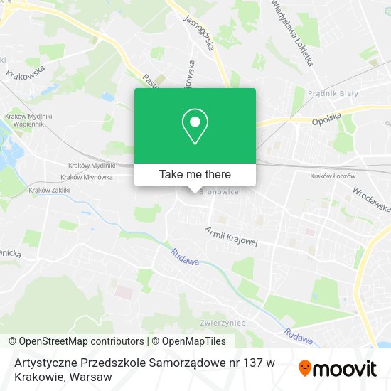 Карта Artystyczne Przedszkole Samorządowe nr 137 w Krakowie