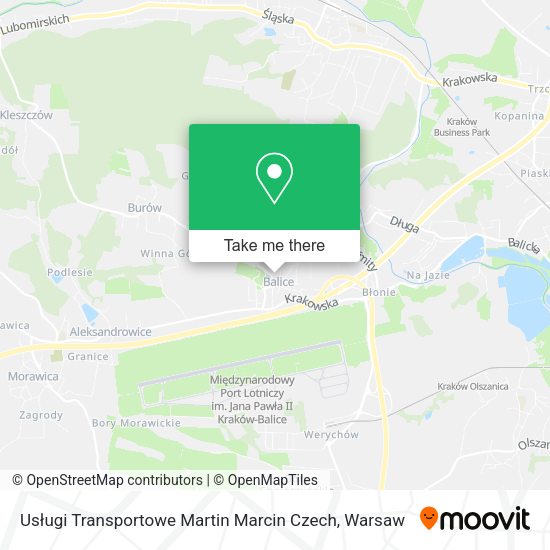 Usługi Transportowe Martin Marcin Czech map