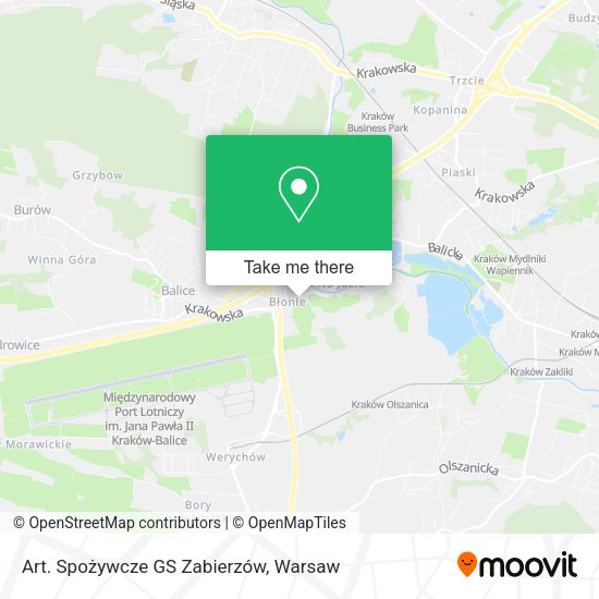 Art. Spożywcze GS Zabierzów map