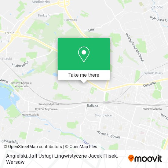 Angielski.Jafl Usługi Lingwistyczne Jacek Flisek map