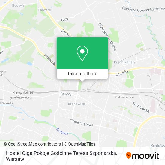 Карта Hostel Olga Pokoje Gościnne Teresa Szponarska