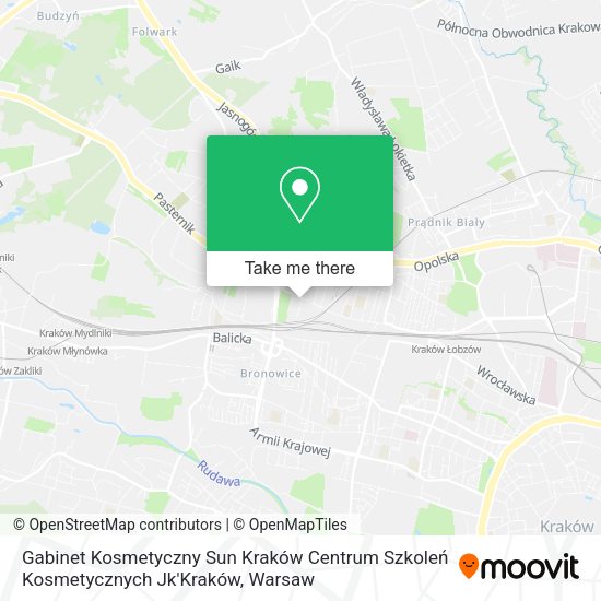 Карта Gabinet Kosmetyczny Sun Kraków Centrum Szkoleń Kosmetycznych Jk'Kraków