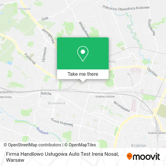 Карта Firma Handlowo Usługowa Auto Test Irena Nosal