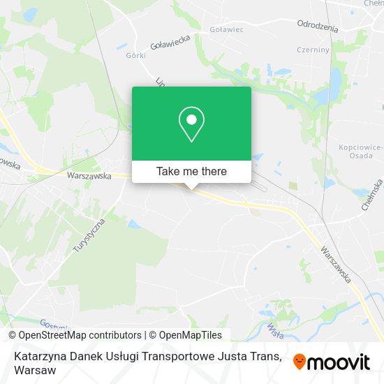 Katarzyna Danek Usługi Transportowe Justa Trans map