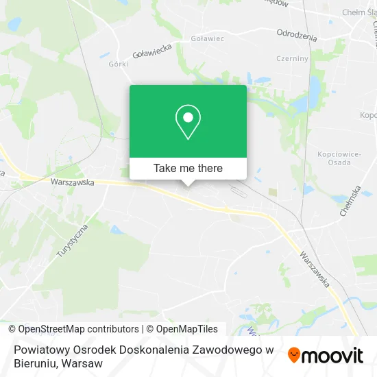 Карта Powiatowy Osrodek Doskonalenia Zawodowego w Bieruniu