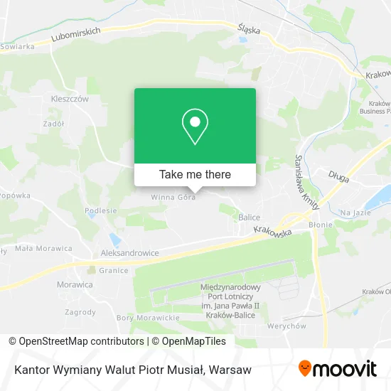 Карта Kantor Wymiany Walut Piotr Musiał