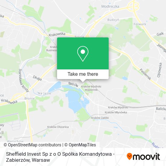 Карта Sheffield Invest Sp z o O Spółka Komandytowa - Zabierzów