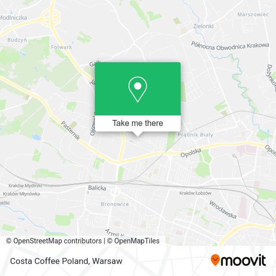 Costa Coffee Poland map