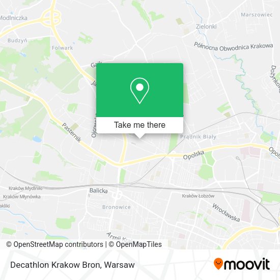 Decathlon Krakow Bron map