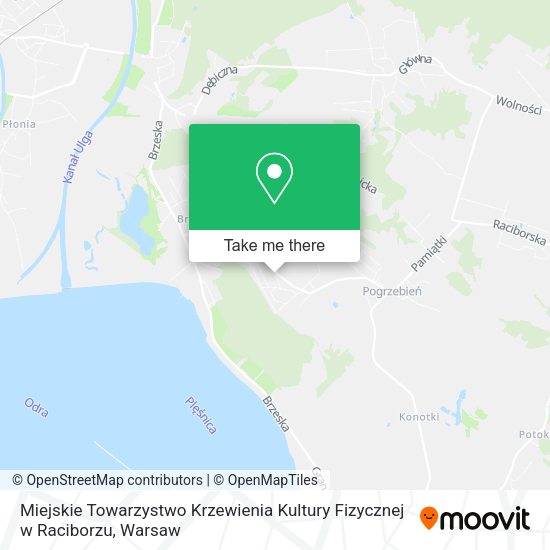 Miejskie Towarzystwo Krzewienia Kultury Fizycznej w Raciborzu map