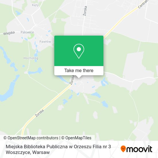 Miejska Biblioteka Publiczna w Orzeszu Filia nr 3 Woszczyce map