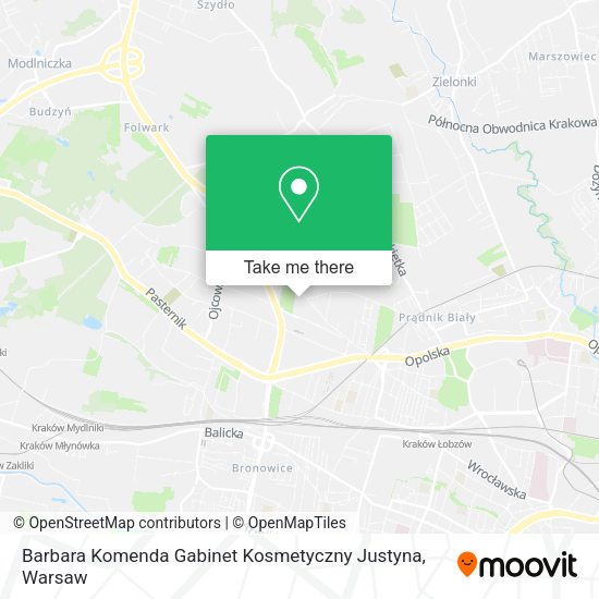 Barbara Komenda Gabinet Kosmetyczny Justyna map