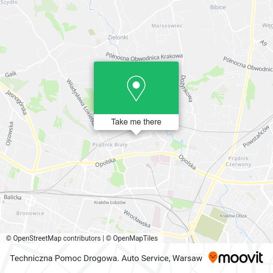 Techniczna Pomoc Drogowa. Auto Service map