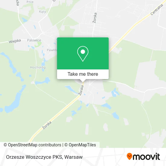 Карта Orzesze Woszczyce PKS