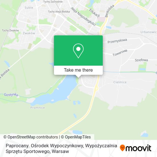 Paprocany. Ośrodek Wypoczynkowy, Wypożyczalnia Sprzętu Sportowego map