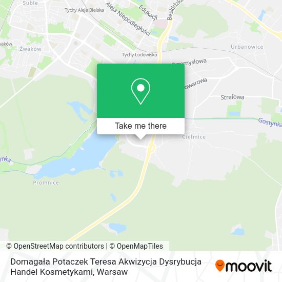 Domagała Potaczek Teresa Akwizycja Dysrybucja Handel Kosmetykami map